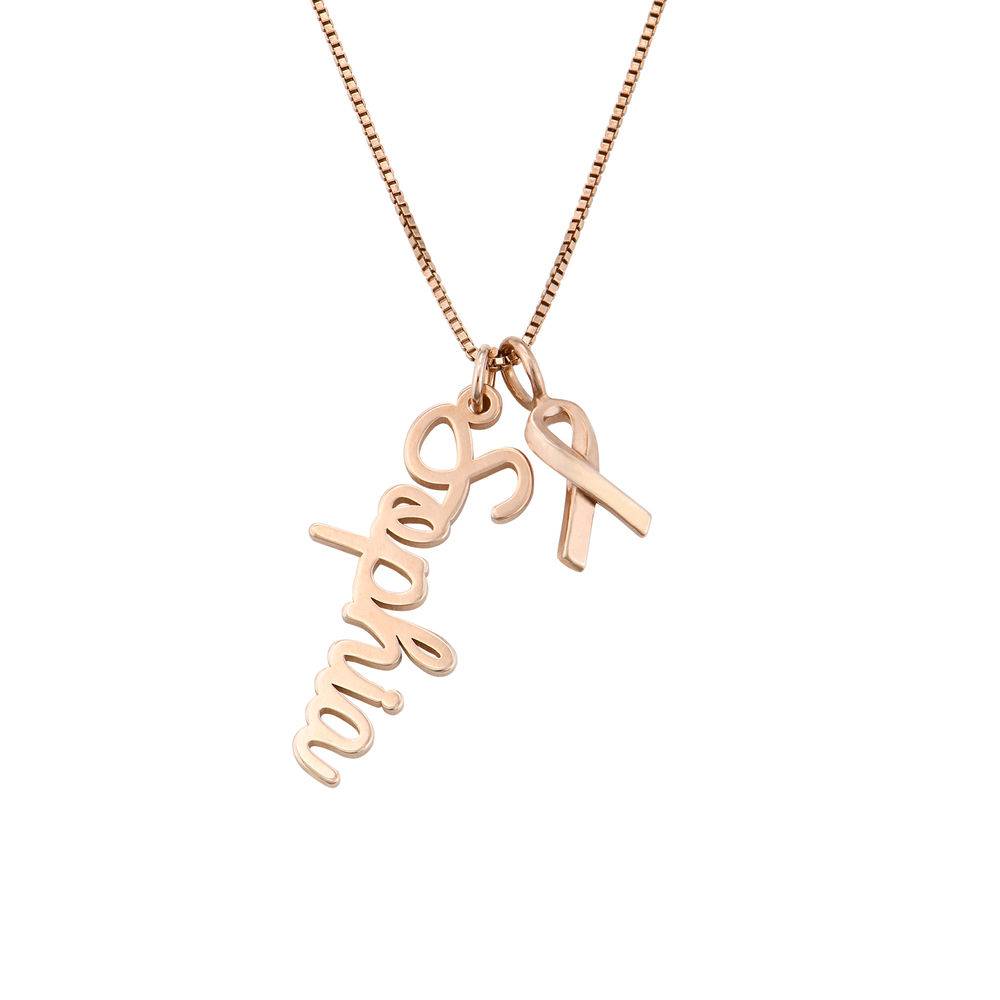 Breast Cancer Awareness Name Necklace in Rose Gold Plated-2 product photo