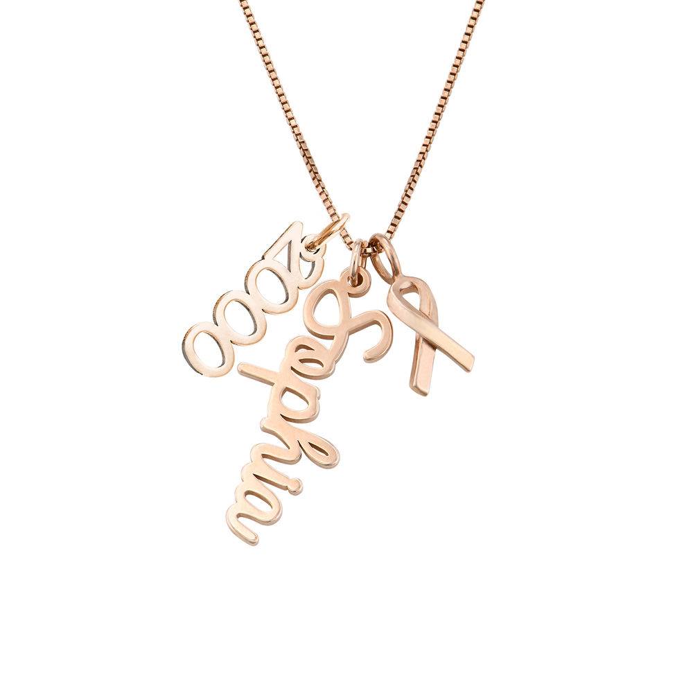Breast Cancer Awareness Name Necklace in Rose Gold Plated-3 product photo