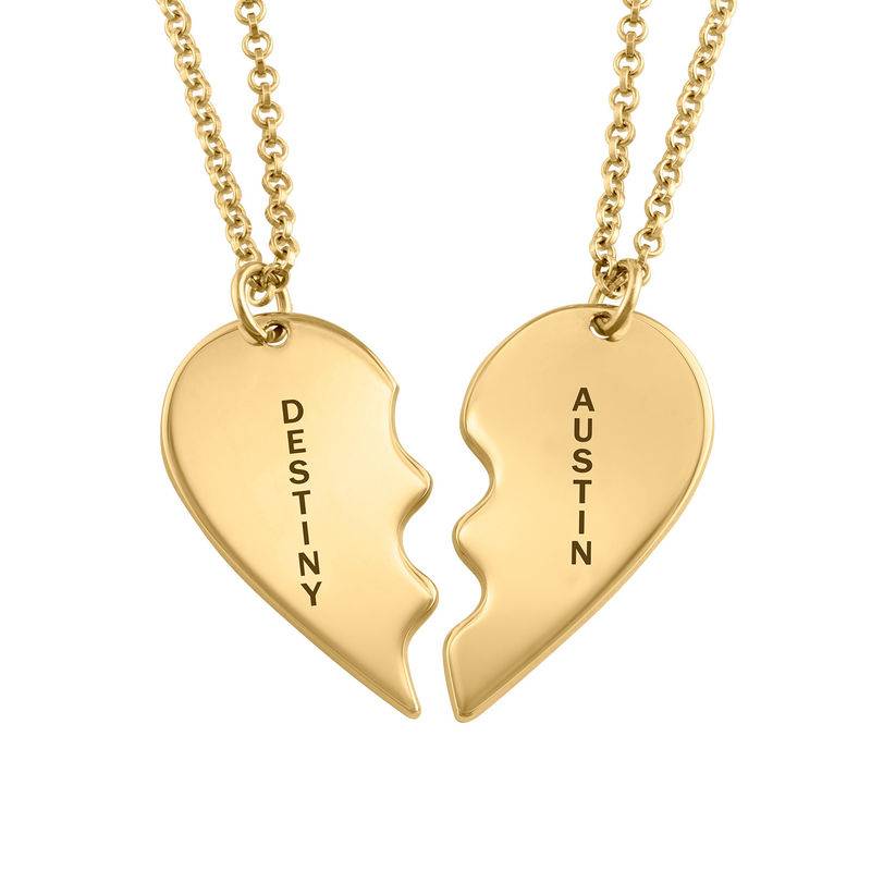 Personalisierte Kette Zwei Seelen ein Herz - 750er Gold-Vermeil Produktfoto