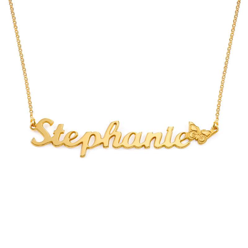 Vlinder Naamketting in Goud Vermeil