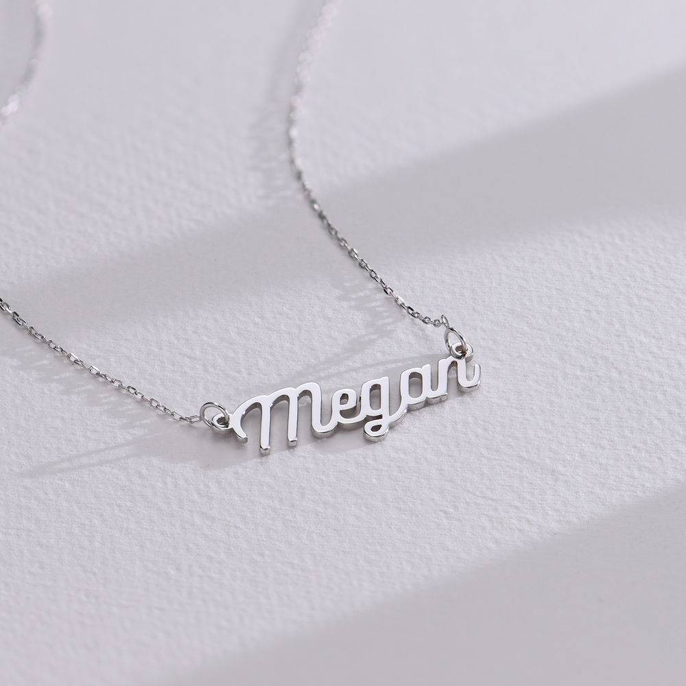 Twirl Script Name Necklace in 14ct white gold-5 product photo