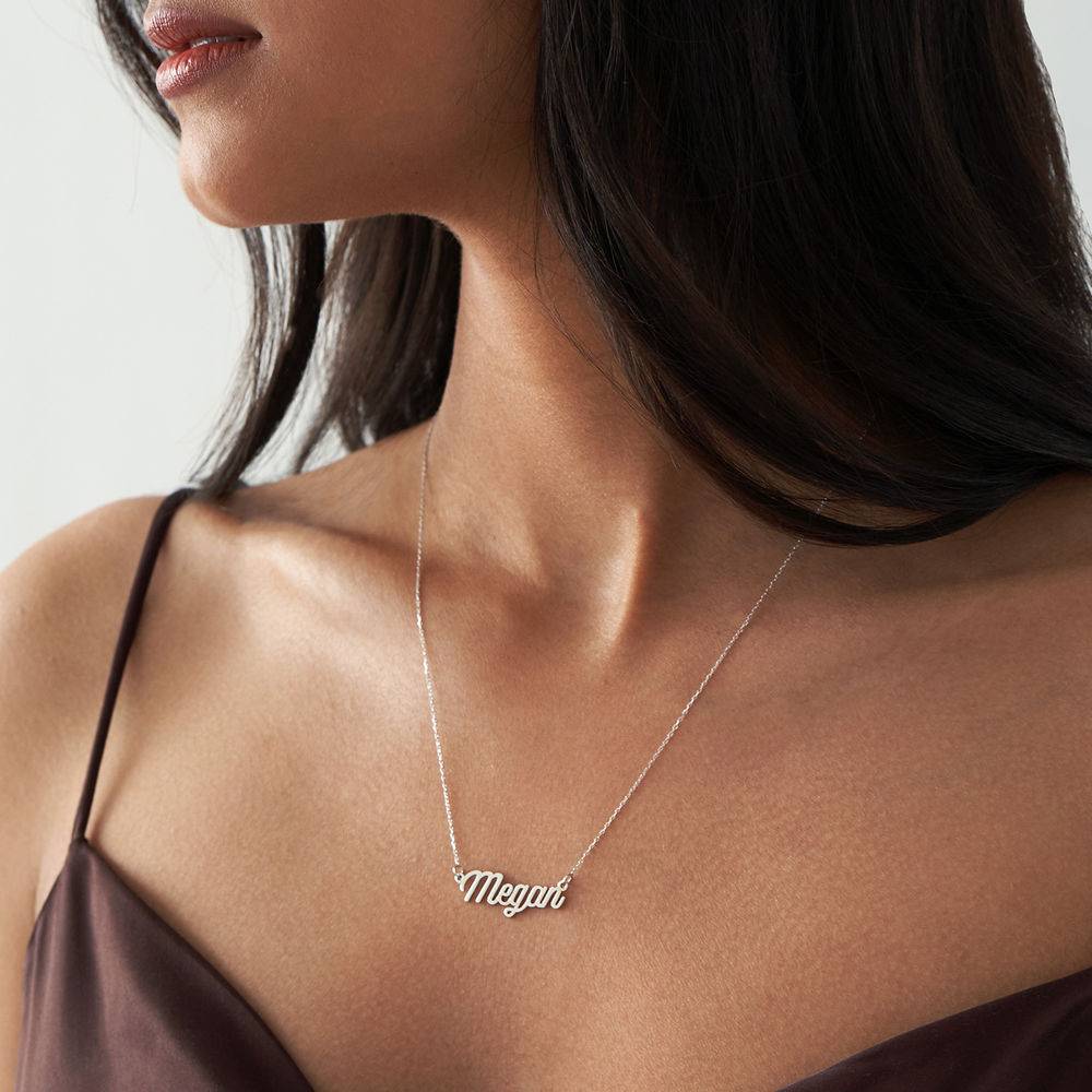 Twirl Script Name Necklace in 14ct white gold-3 product photo