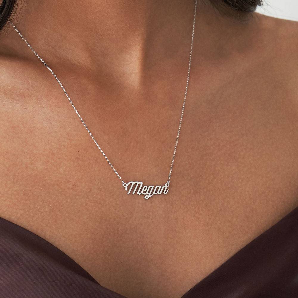 Twirl Script Name Necklace in 14ct White Gold-2 product photo