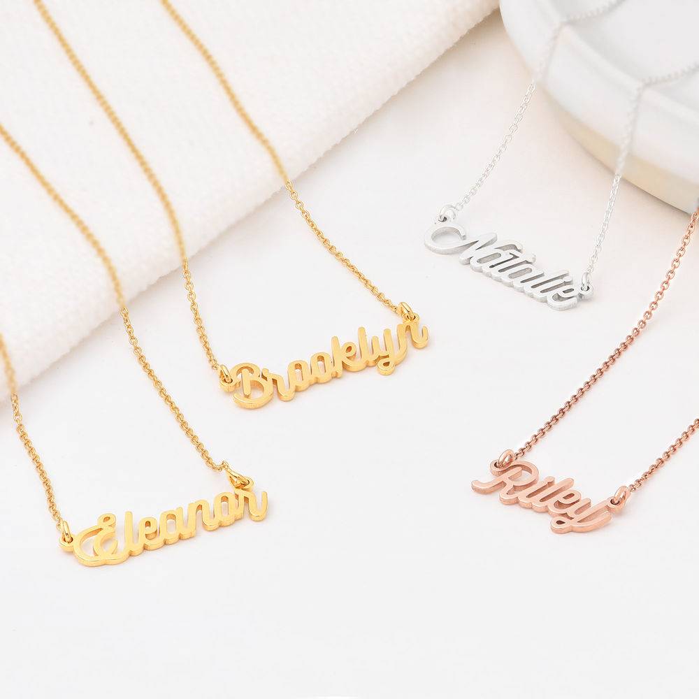 Collar con Nombre "Twirl Script" en oro vermeil-4 foto de producto