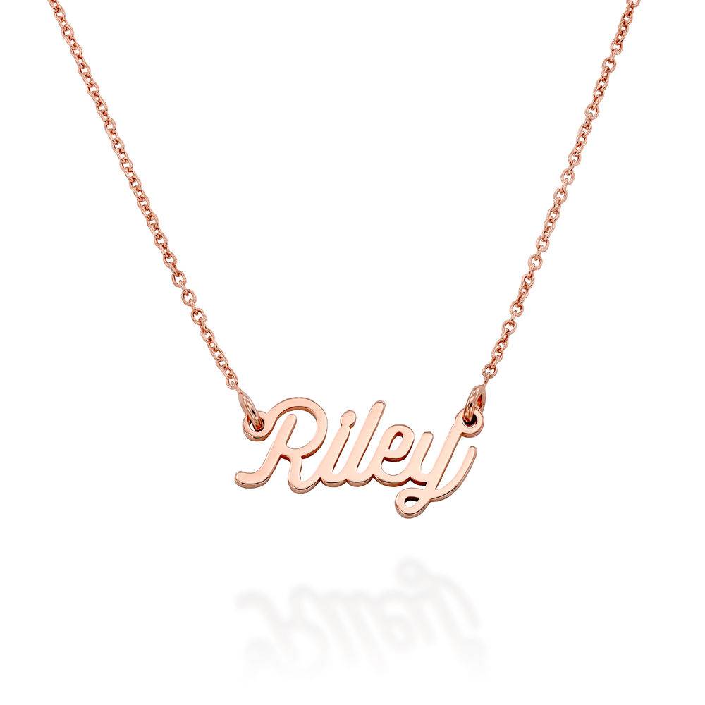 Cable Chain Script Name Necklace in Rose Gold Plating