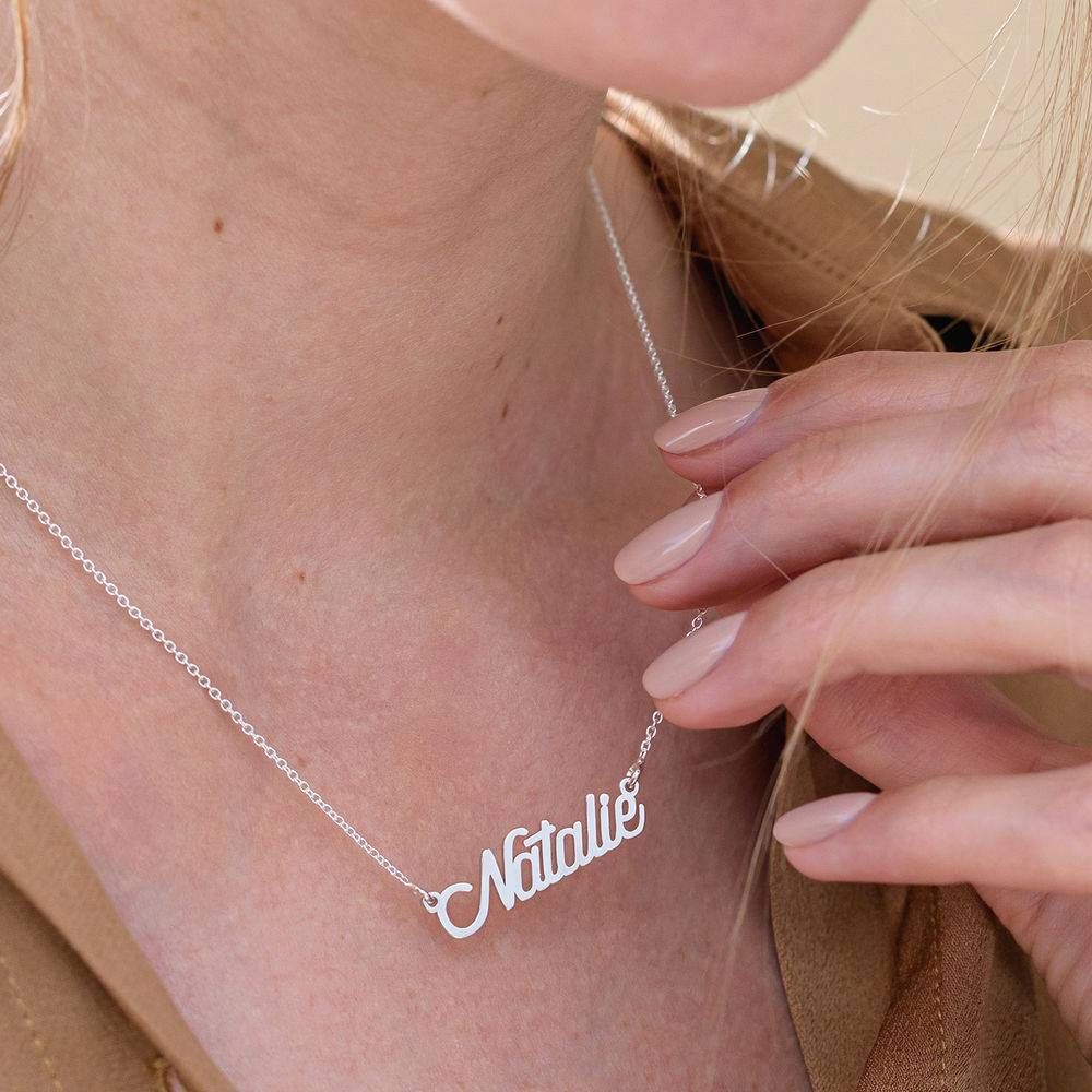 Twirl Script Name Necklace in Sterling Silver-6 product photo
