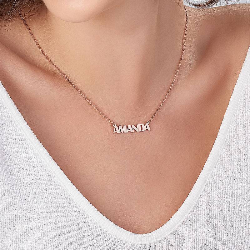 Capital Letters Name Necklace with 18ct Rose Gold Plating-2 product photo
