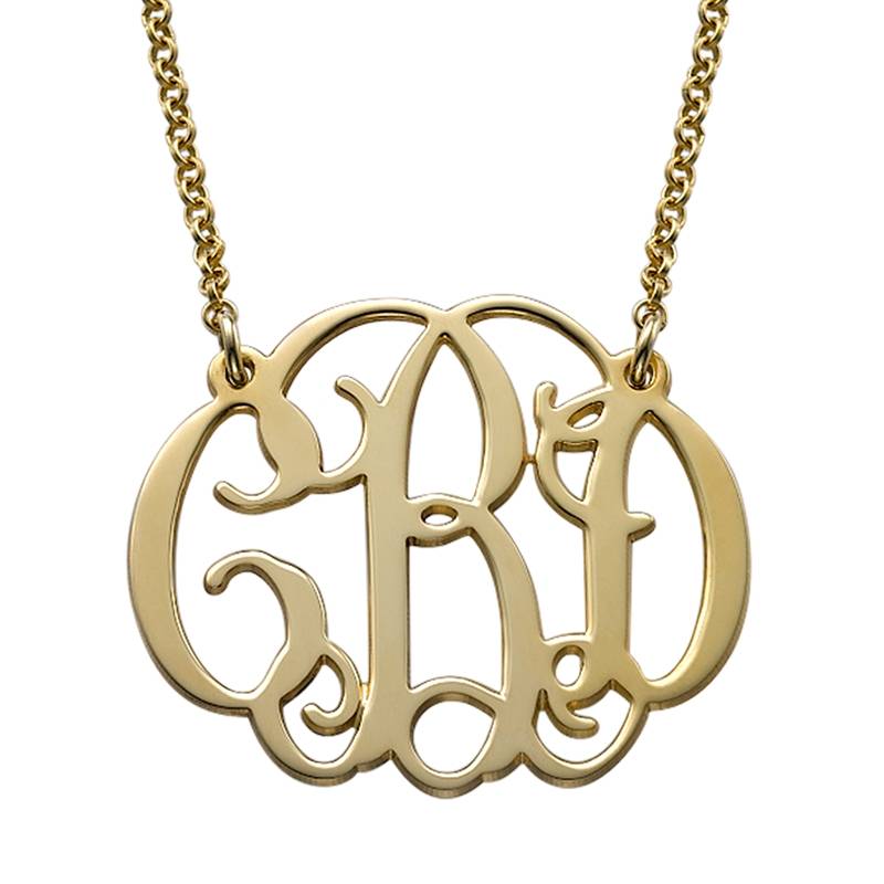 Celebrity Monogram Initials Necklace in 18K Gold Plating product photo