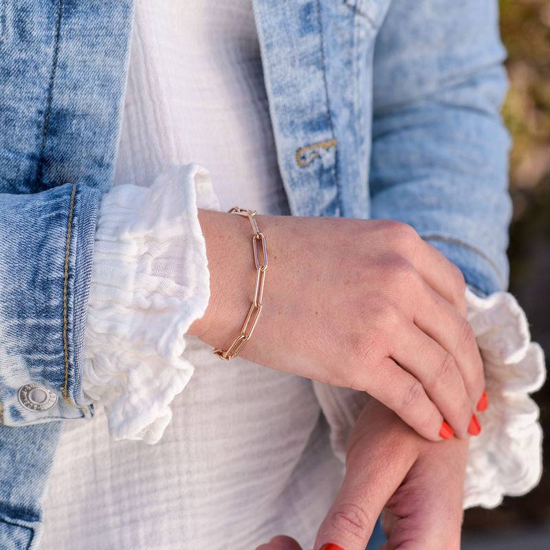 Paperclip Bracelet in 18ct Rose Gold Plating-2 product photo
