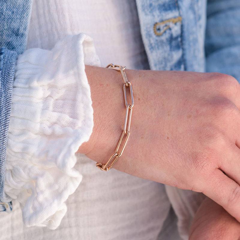 Paperclip Bracelet in 18ct Rose Gold Plating-3 product photo