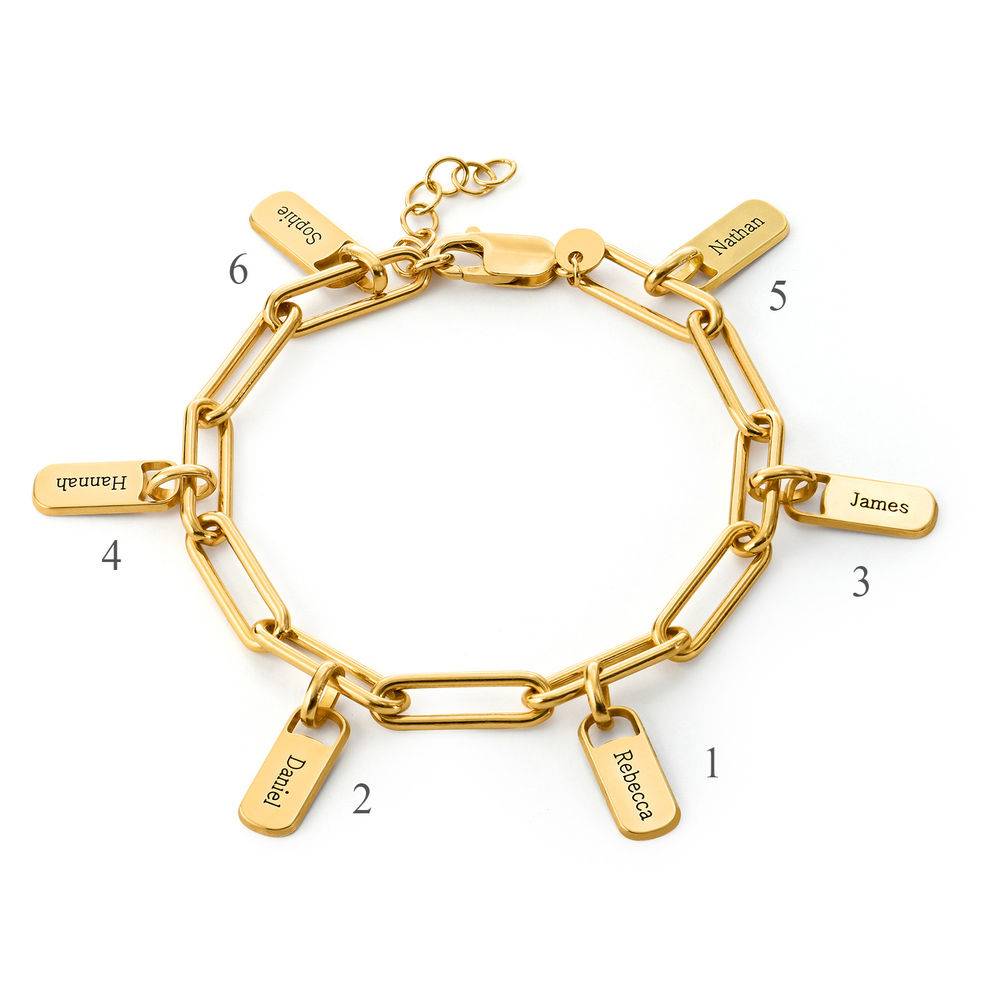 Pulsera de eslabones de cadena con encantos personalizados en oro 18k foto de producto
