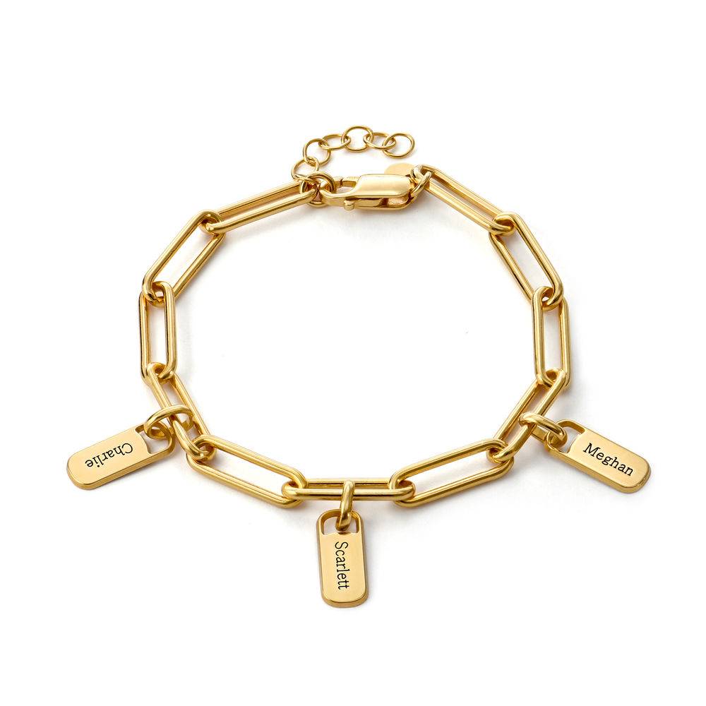Rory Link armbånd med graverede charms i 18kt. guld vermeil-2 produkt billede