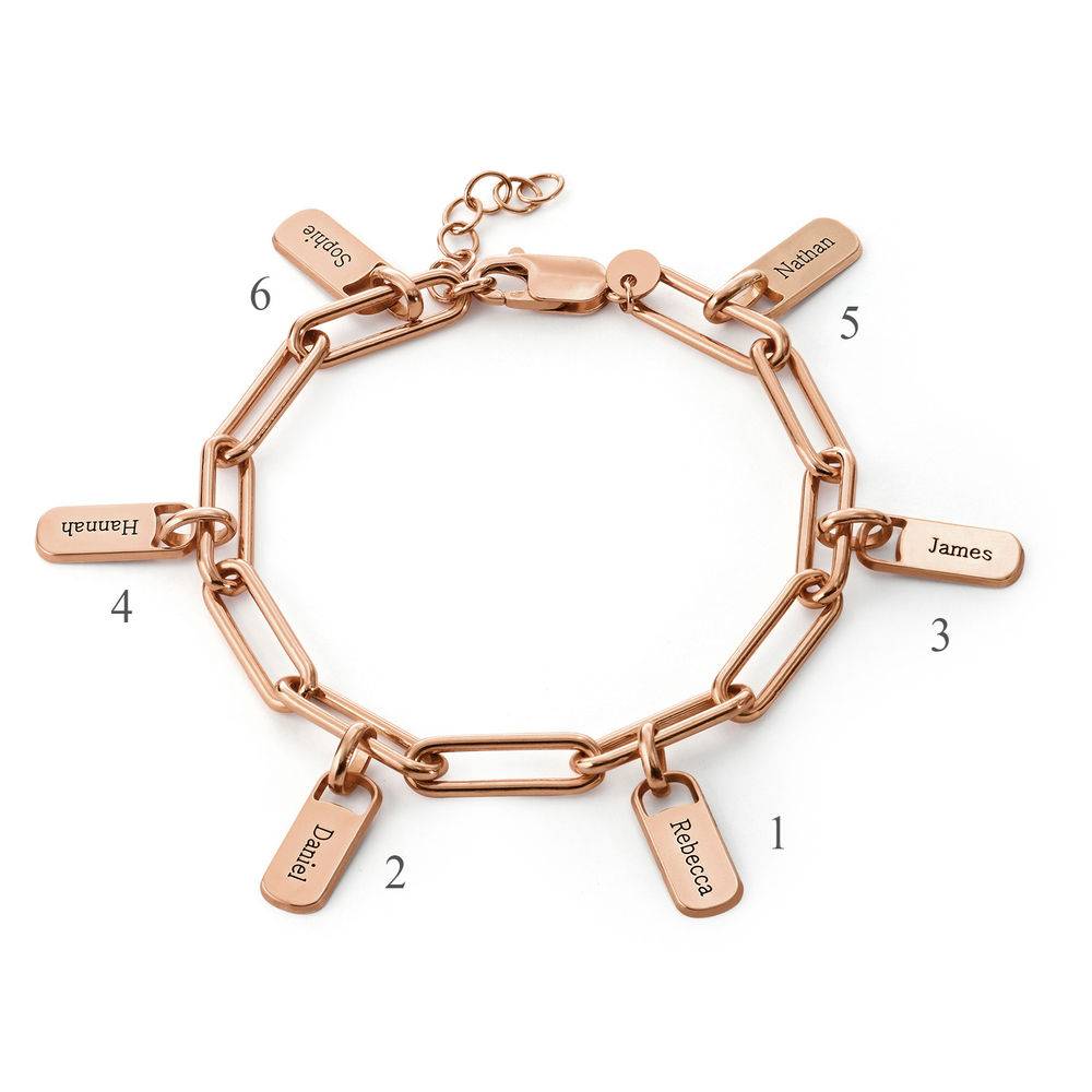 Rory schakelarmband met gepersonaliseerde tags in 18k rosé goud-1 Productfoto