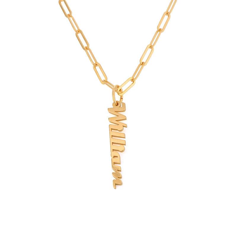 Link halskæde med navn i 18kt. guld vermeil-1 produkt billede