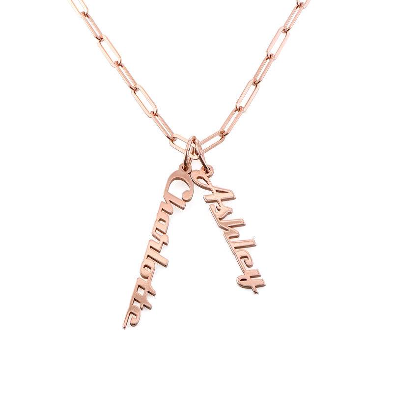 Paperclip Chain Link Name Necklace in 18K Rose Gold Plating product photo