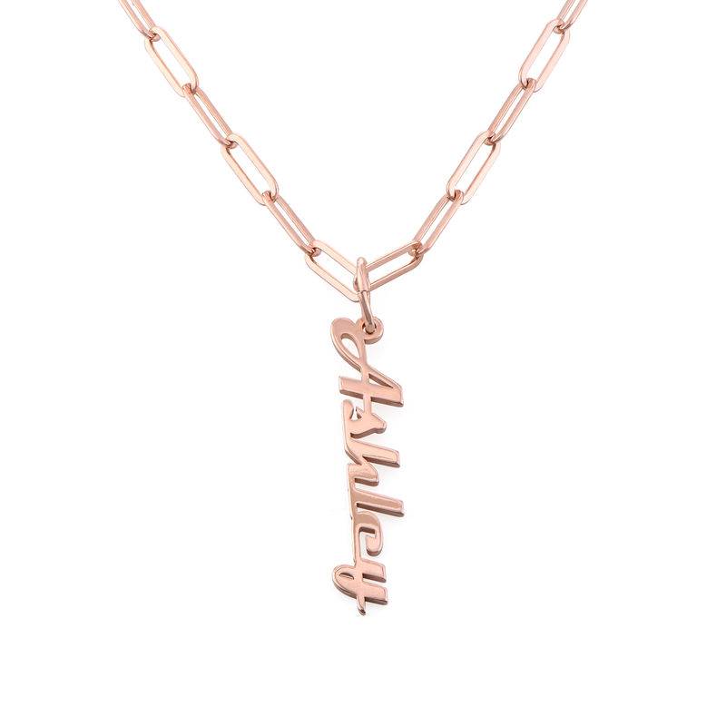 Chain Link Name Necklace in 18K Rose Gold Plating-2 product photo