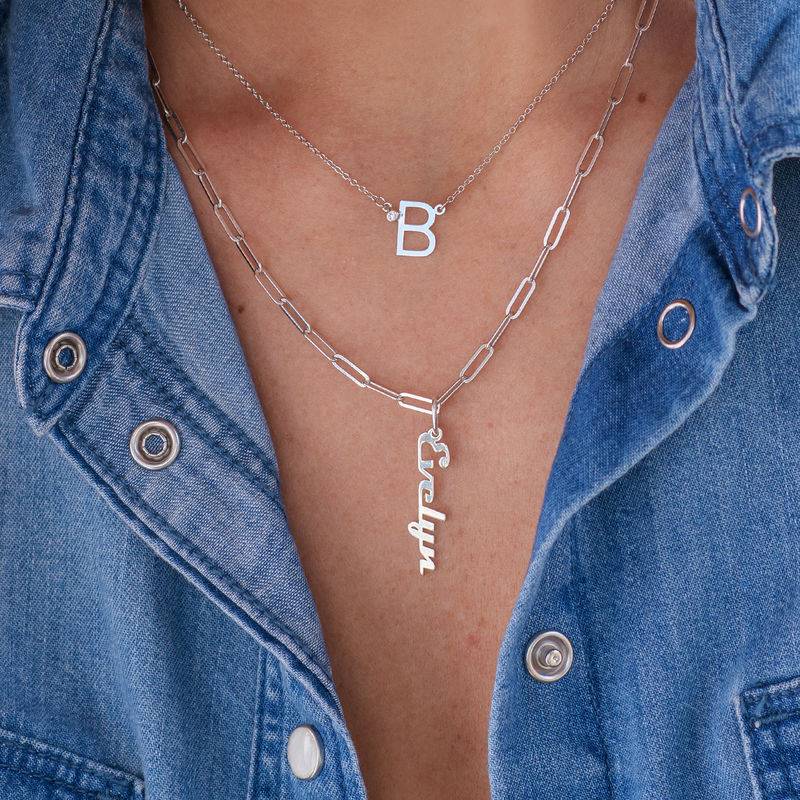 Chain Link Name Necklace in Sterling Silver-5 product photo