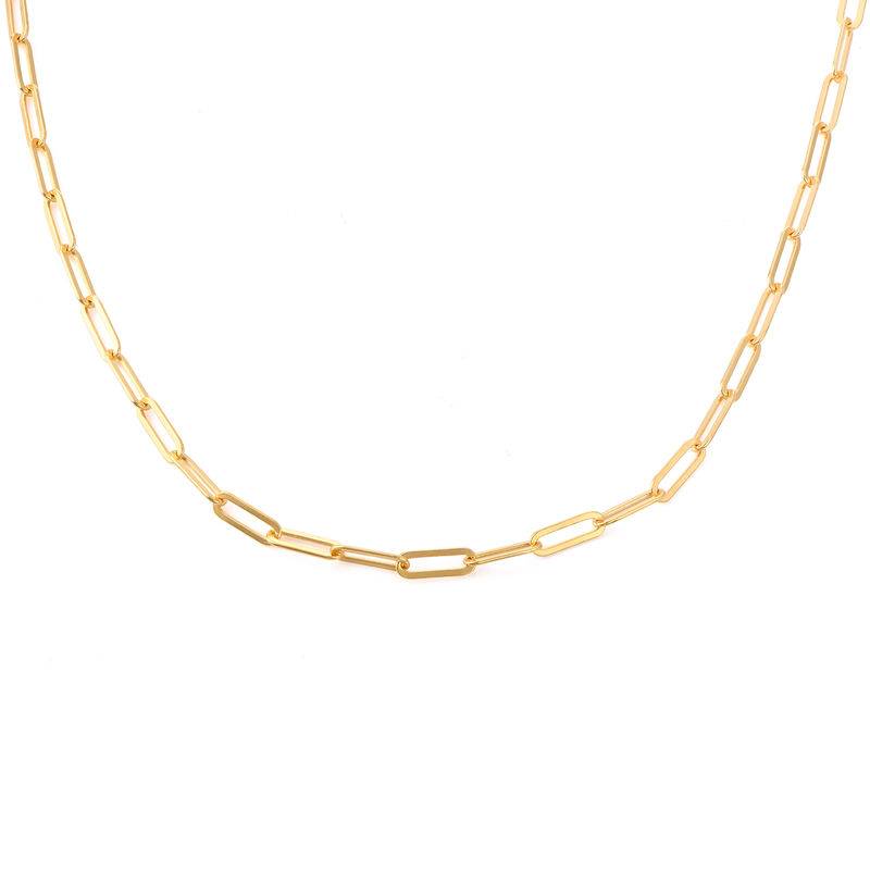 Paperclip Chain Link Necklace in 18K Gold Plating product photo