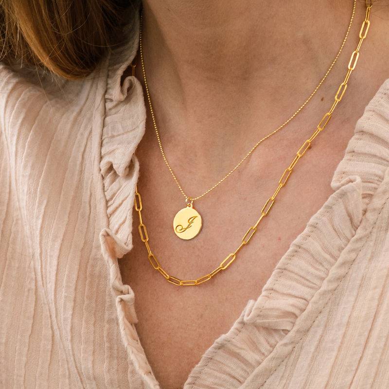 Paperclip Chain Link Necklace in 18ct Gold Vermeil-2 product photo