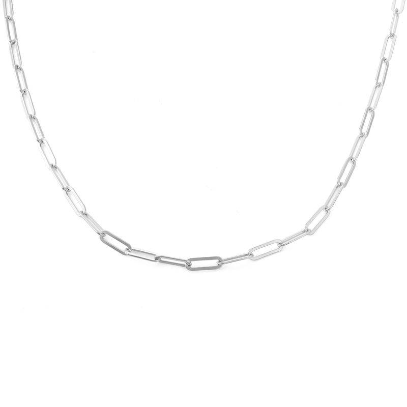 Paperclip Chain Link Necklace in Sterling Silver