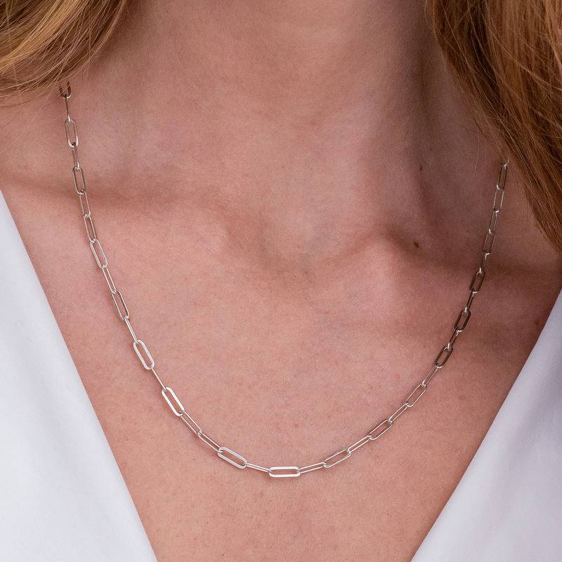 Paperclip Chain Link Necklace in Sterling Silver product photo