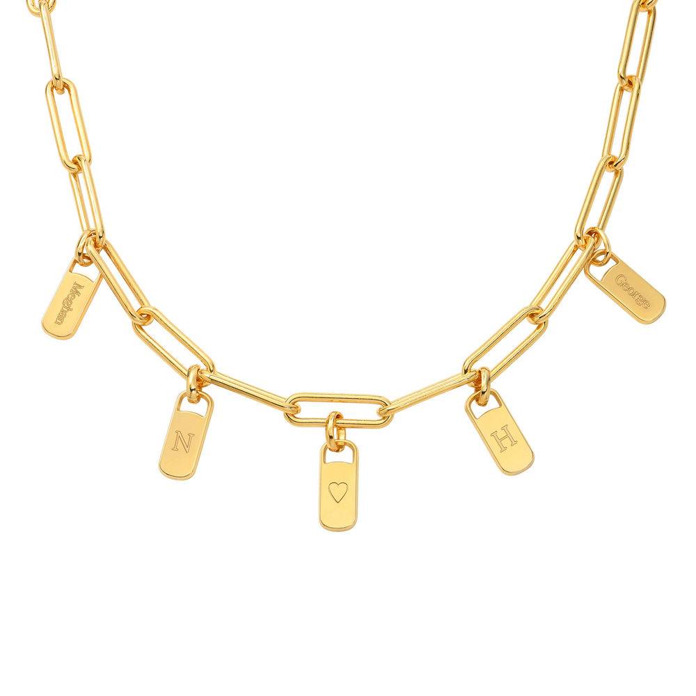 Paperclip Necklace with Custom Charms in 18ct Gold Vermeil product photo