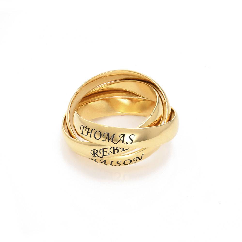 Anillo Ruso Charlize con 3 anillos en chapa de oro foto de producto