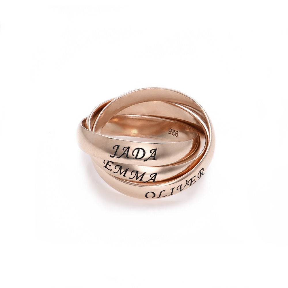 Anillo Ruso "Charlize" con 3 anillos en chapa de oro rosa-3 foto de producto