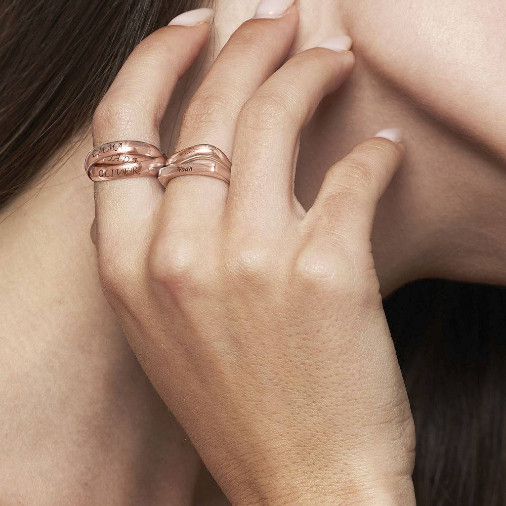 Anillo Ruso "Charlize" con 3 anillos en chapa de oro rosa-5 foto de producto