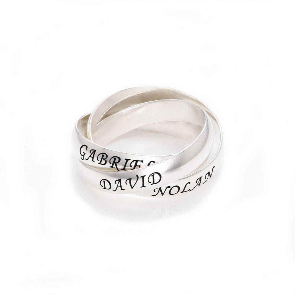 Anillo Ruso "Charlize" con 3 anillos en Plata de ley foto de producto