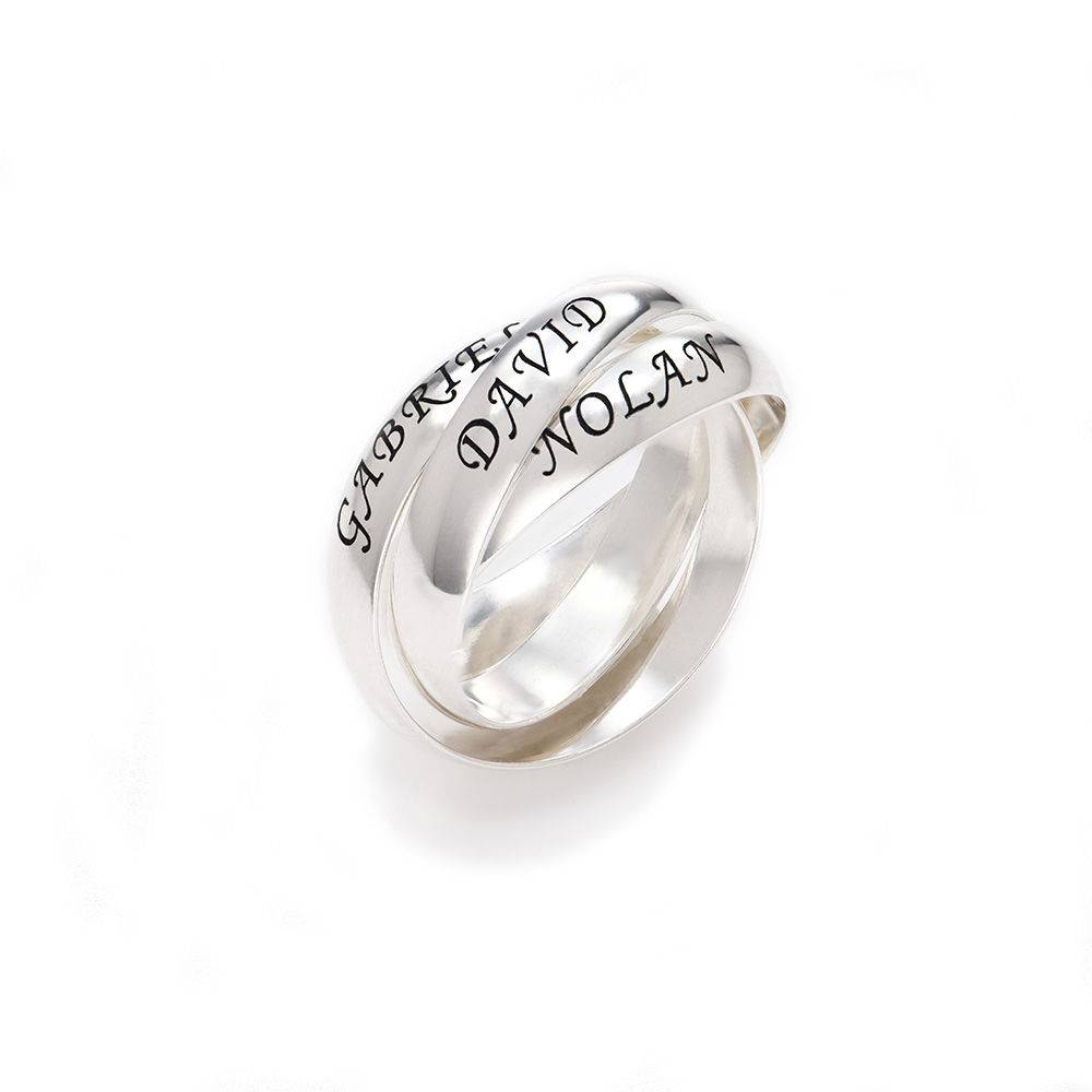 Anillo Ruso "Charlize" con 3 anillos en Plata de ley-2 foto de producto