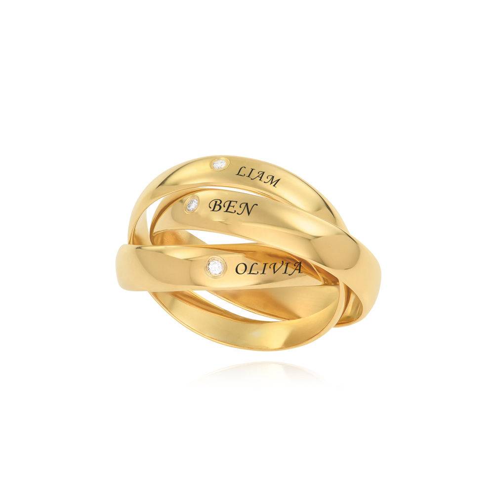 Charlize Russische ring met diamanten in 18k goud vermeil Productfoto