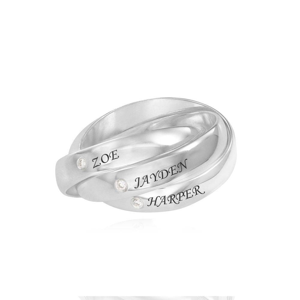 Charlize Russische ring met diamanten in sterling zilver Productfoto