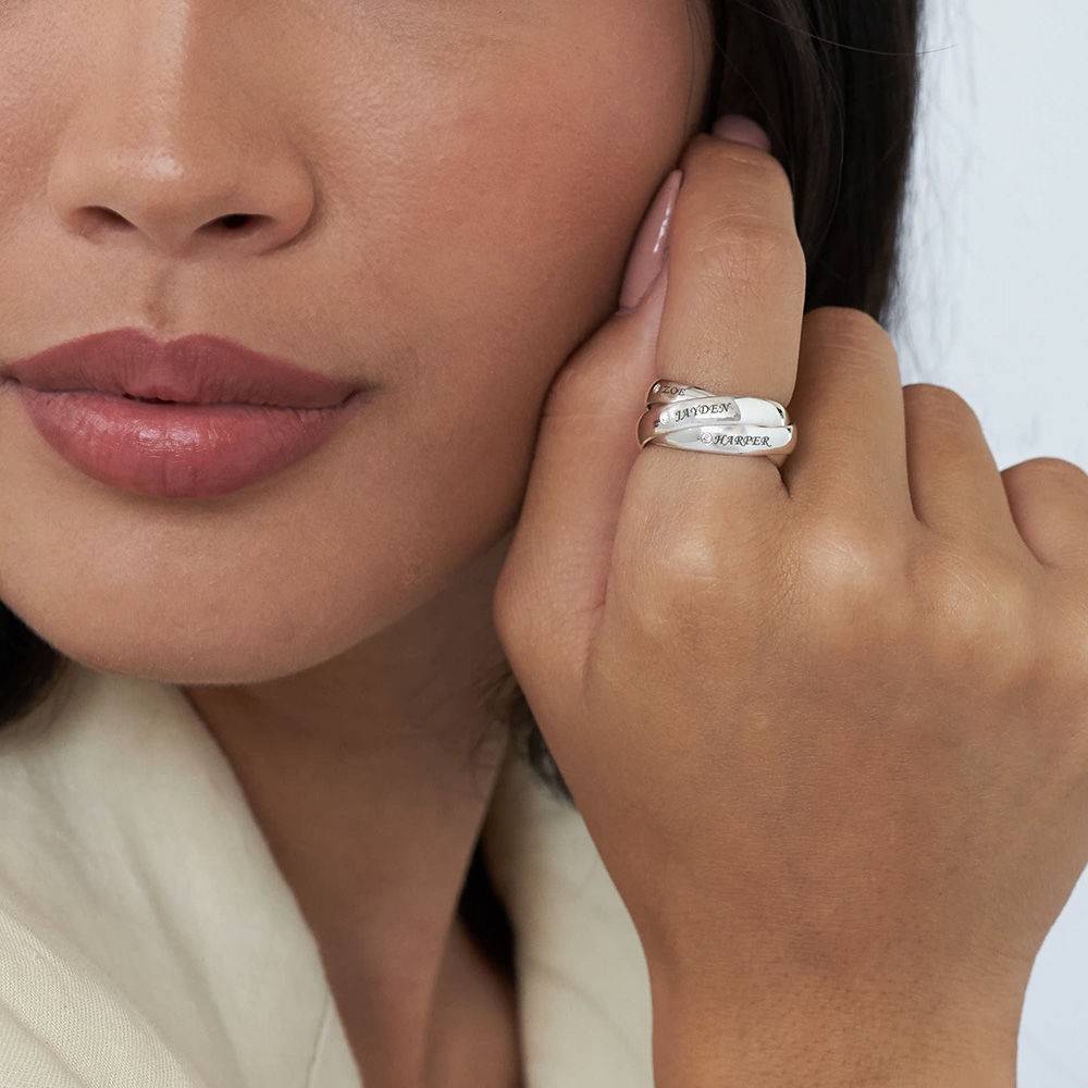 Charlize Russische ring met diamanten in sterling zilver-3 Productfoto