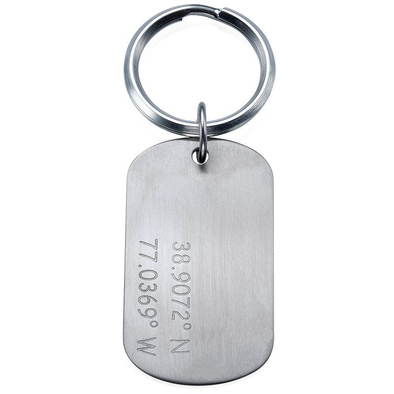 Coordinates Keyring in Stainless Steel product photo