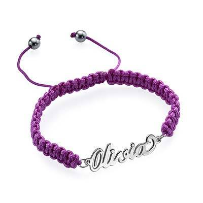 Cord Name Bracelet in Sterling Silver product photo