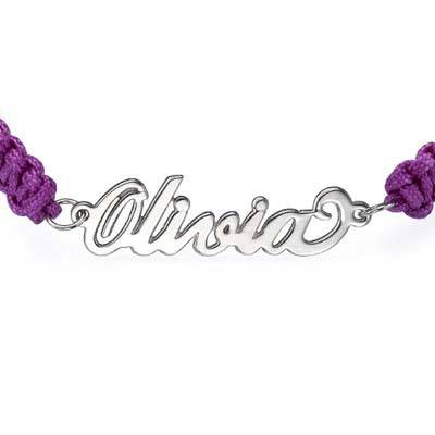 Cord Name Bracelet in Sterling Silver-3 product photo