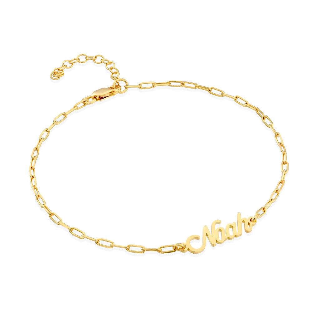 Custom Paperclip Name Bracelet / Anklet in 18ct Gold Plating product photo