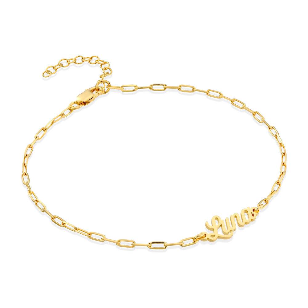 Custom Paperclip Name Bracelet/Anklet in Gold Vermeil-4 product photo
