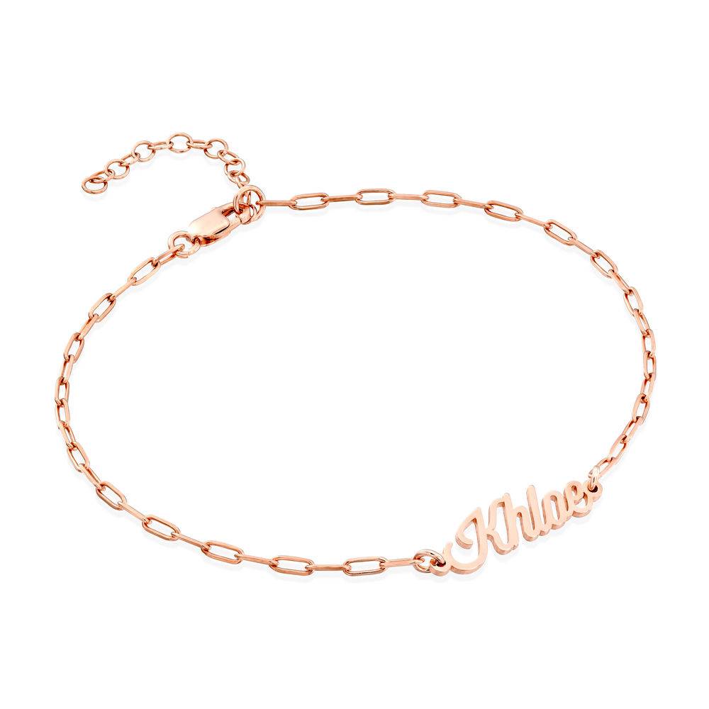 Custom Paperclip Name Bracelet/Anklet in Rose Gold Plating product photo
