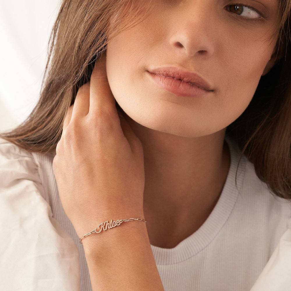 Personalisiertes Gliederarmband / Fußkettchen - 750er rosévergoldetes Silber-1 Produktfoto
