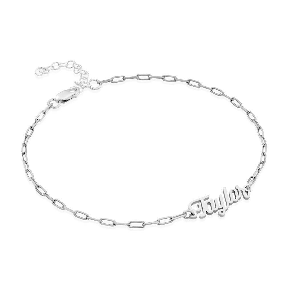 Custom Paperclip Name Bracelet/Anklet in Sterling Silver product photo