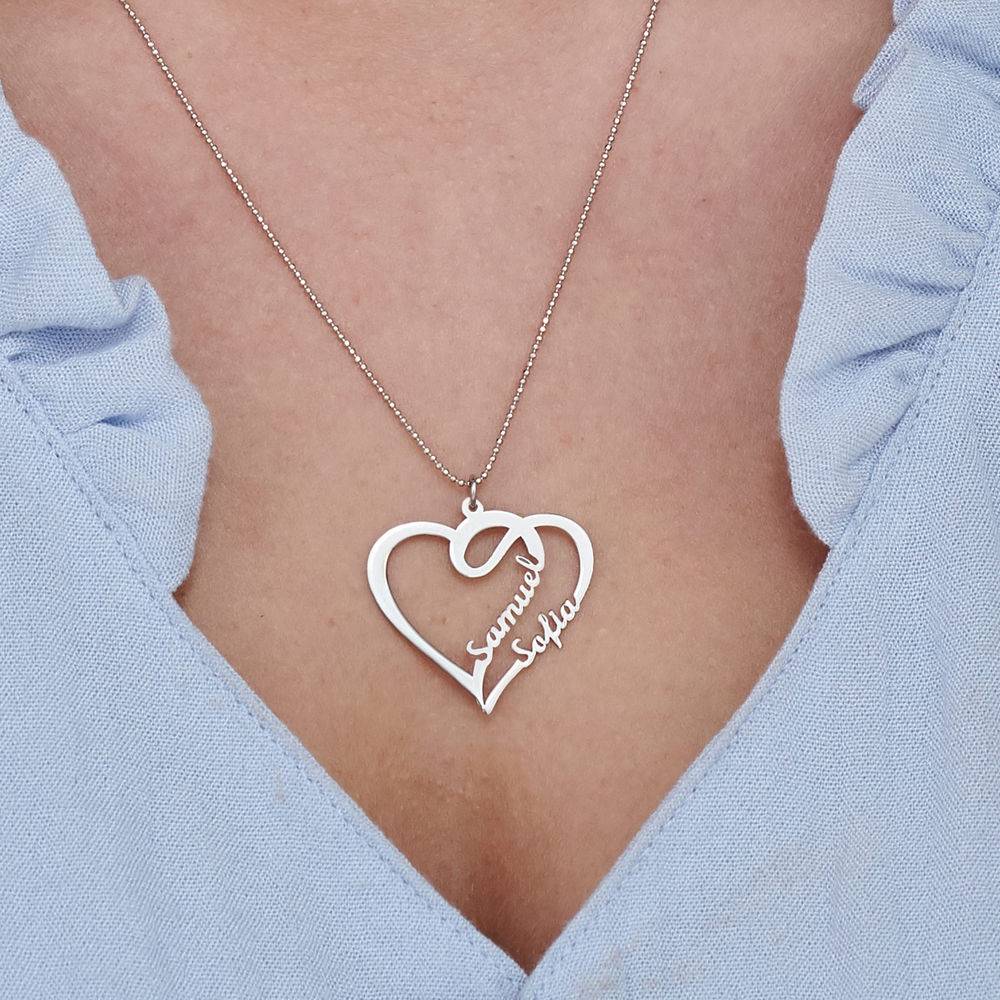 Couple Heart Necklace in 10k White Gold-5 product photo