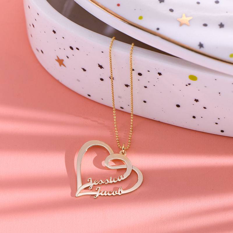 Couple Heart Necklace in 18ct Gold Vermeil-3 product photo