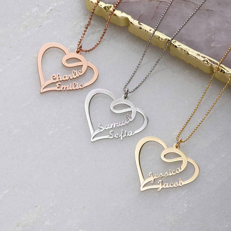 Couple Heart Necklace in Rose Gold Plated product photo