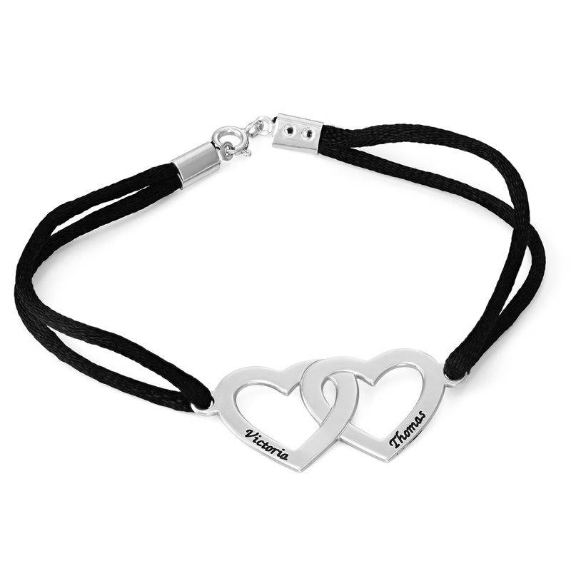 Love Bracelet for Couples with Heart Charms in Sterling Silver-1 product photo