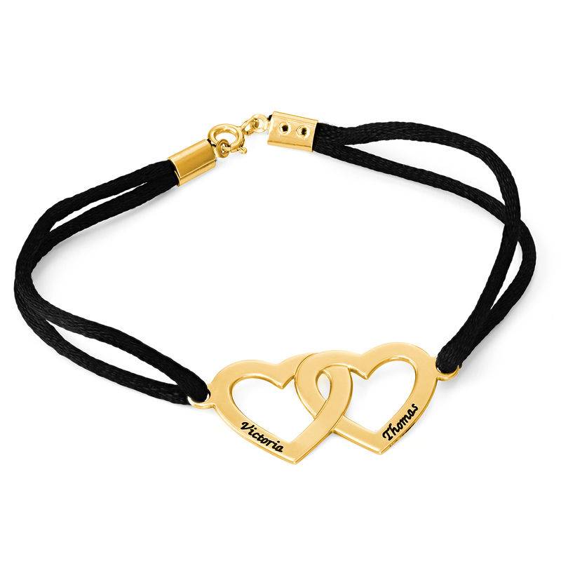 Bracelet Cœur pour Couple en Argent Plaqué Or 18 carats photo du produit