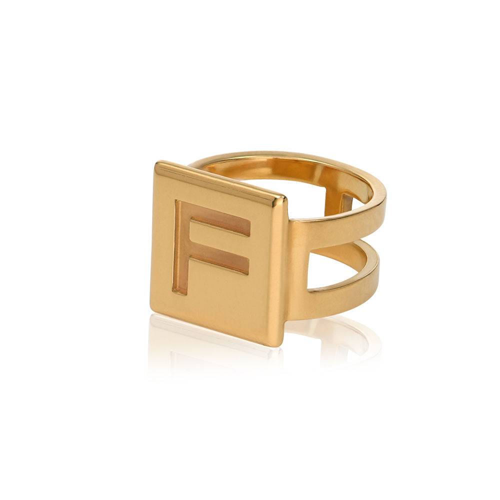 Cubic Ring in 18ct Gold Vermeil-1 product photo
