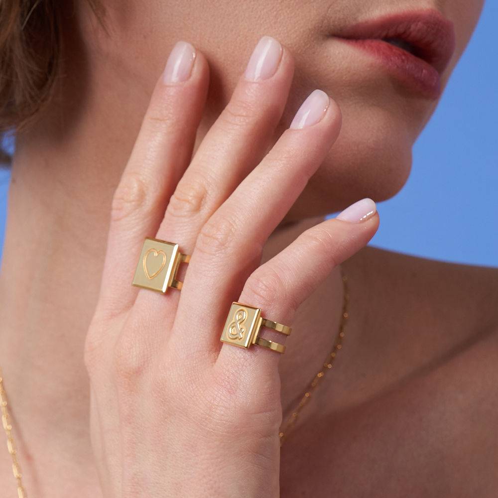 Cubic Ring in 18ct Gold Vermeil-9 product photo