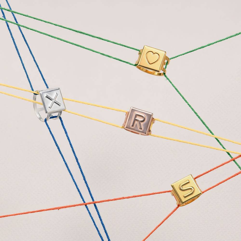Kubisk ring i 18k guld Vermeil-7 produkt billede